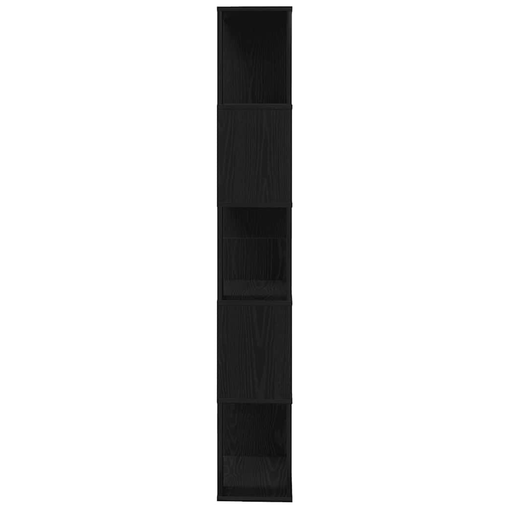 fekete tölgy szerelt fa könyvszekrény/szobaosztó 45x24x159 cm