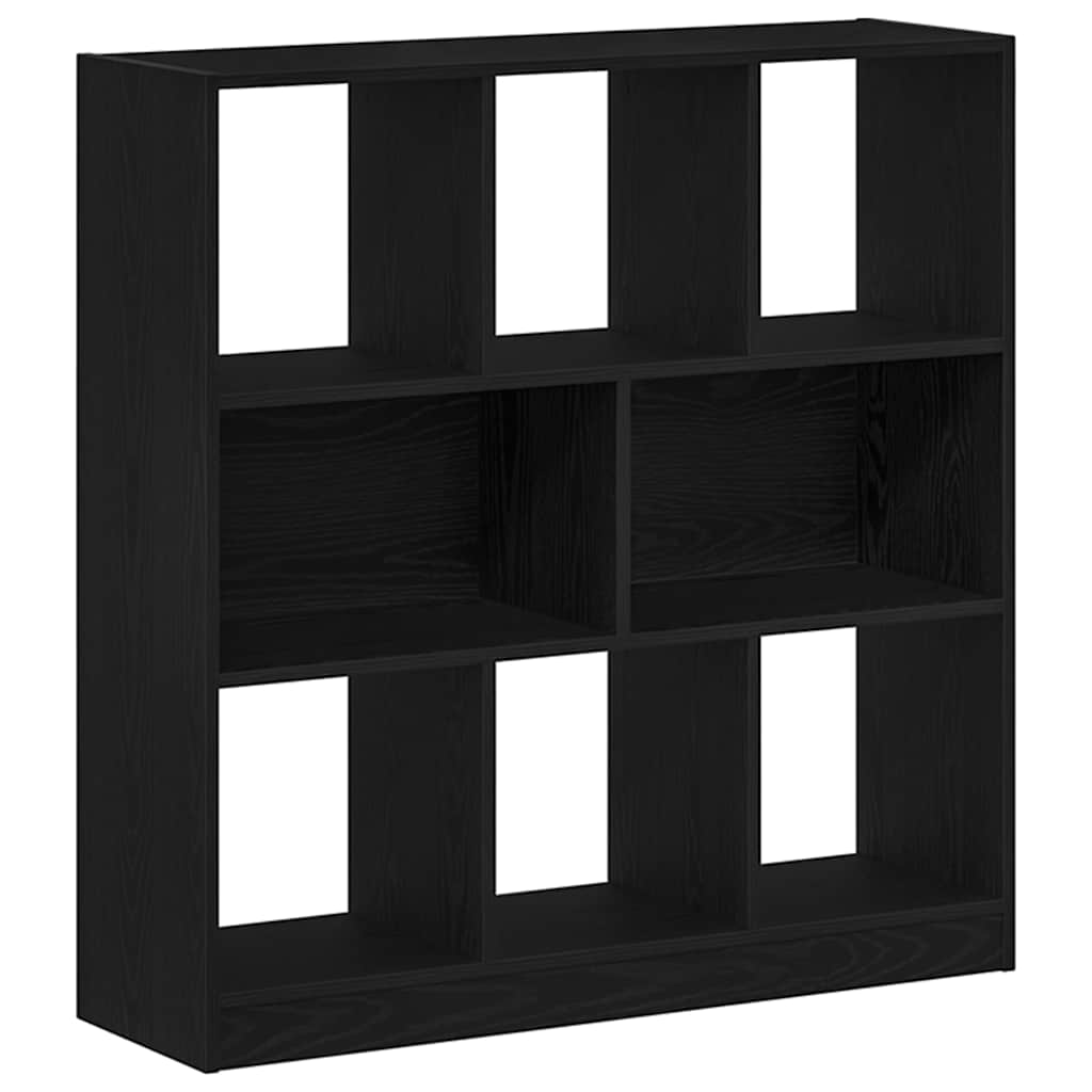 fekete tölgy színű szerelt fa könyvszekrény 97,5x29,5x100 cm