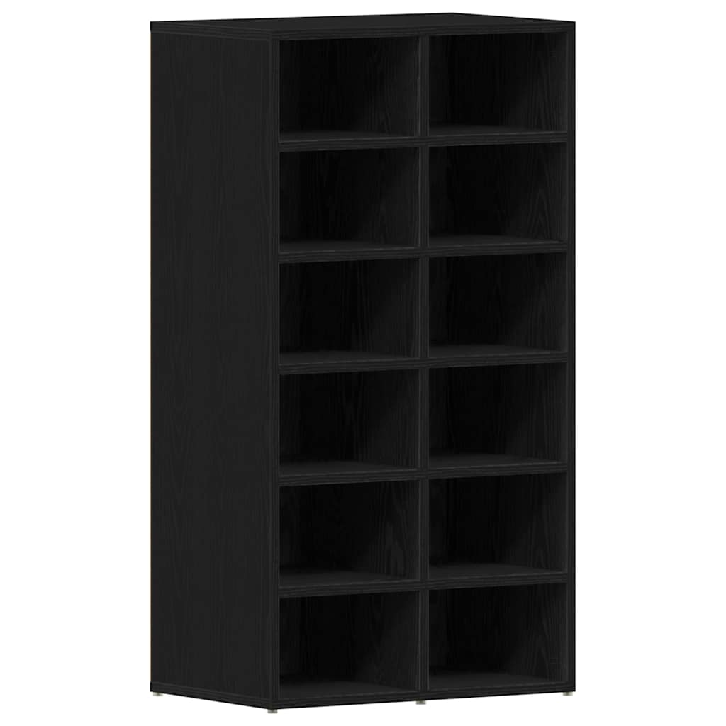 fekete tölgy színű szerelt fa cipőtartó 54 x 34 x 100,5 cm