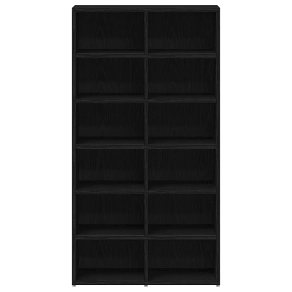 fekete tölgy színű szerelt fa cipőtartó 54 x 34 x 100,5 cm