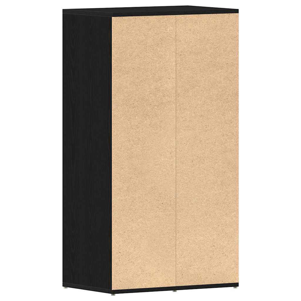 fekete tölgy színű szerelt fa cipőtartó 54 x 34 x 100,5 cm