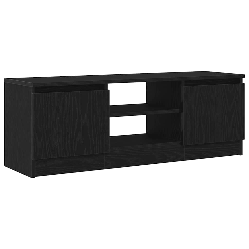 fekete tölgy színű szerelt fa TV-szekrény 102x30x36 cm