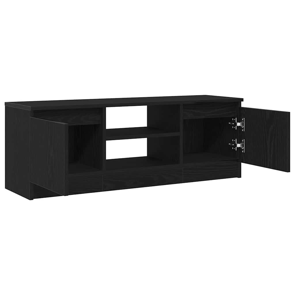 fekete tölgy színű szerelt fa TV-szekrény 102x30x36 cm