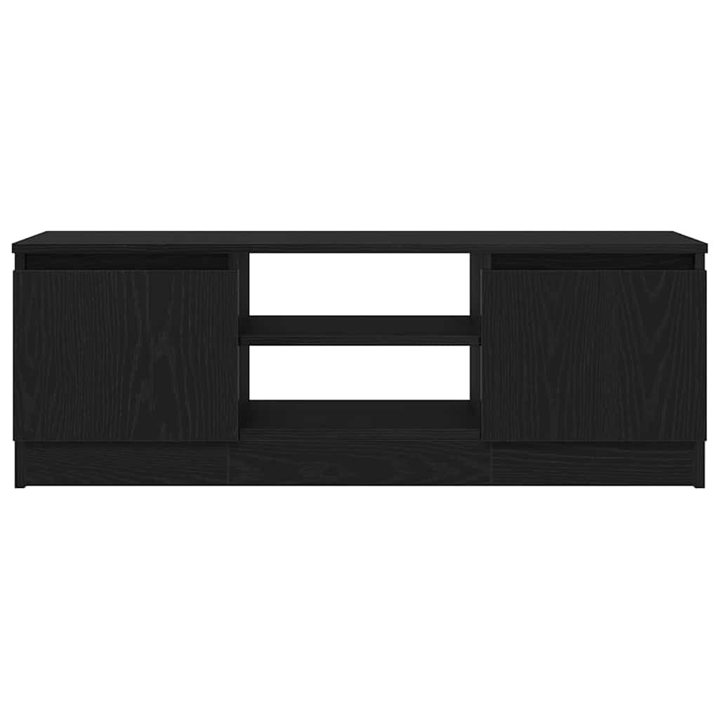 fekete tölgy színű szerelt fa TV-szekrény 102x30x36 cm