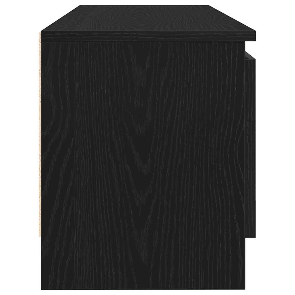 fekete tölgy színű szerelt fa TV-szekrény 102x30x36 cm