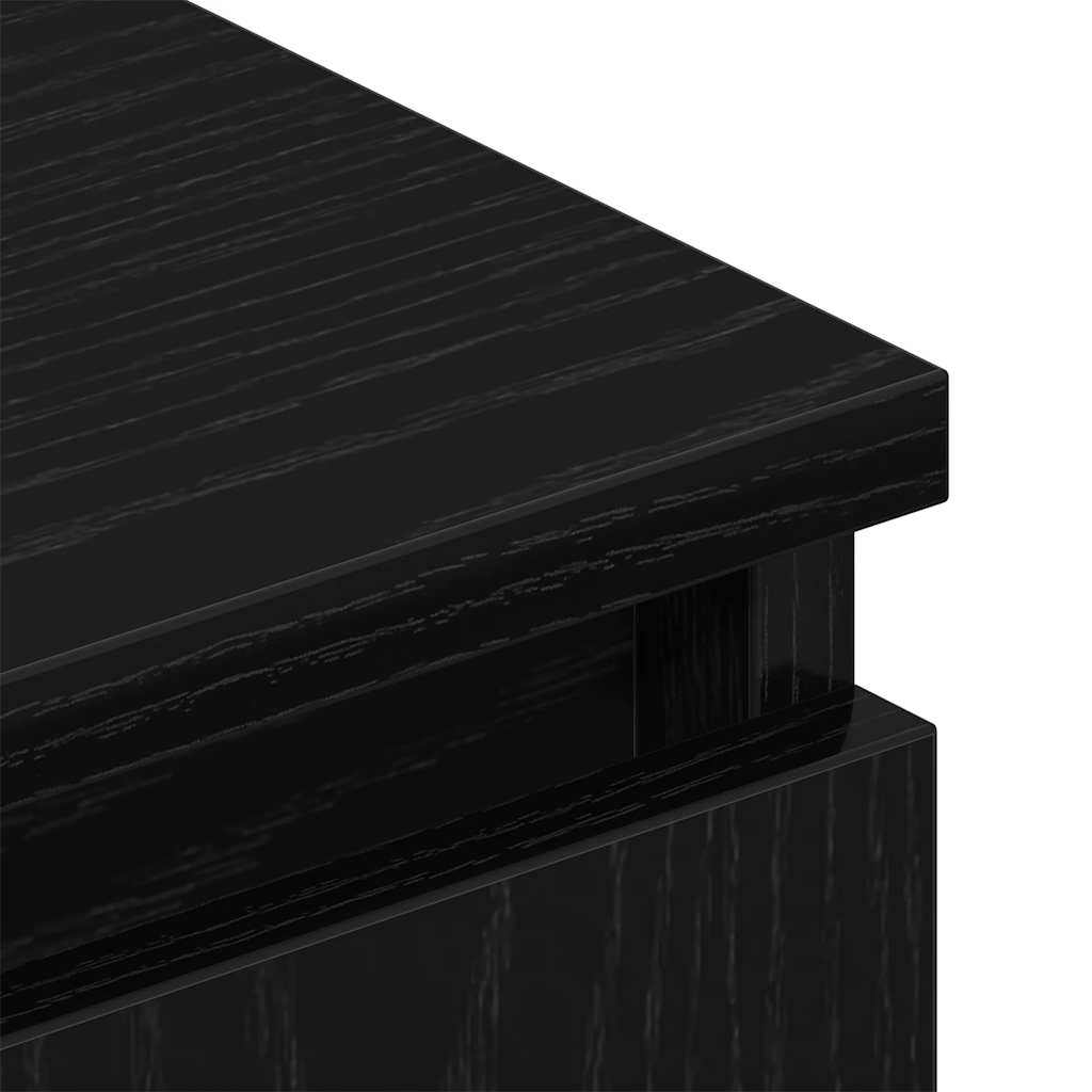 fekete tölgy színű szerelt fa TV-szekrény 102x30x36 cm