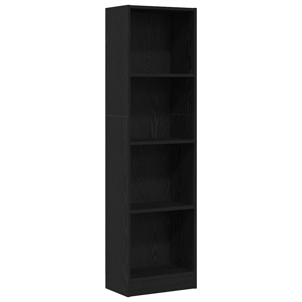 fekete tölgy szerelt fa könyvespolc 40x24x143 cm