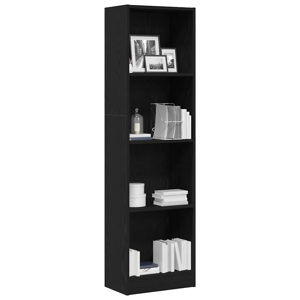 fekete tölgy szerelt fa könyvespolc 40x24x143 cm