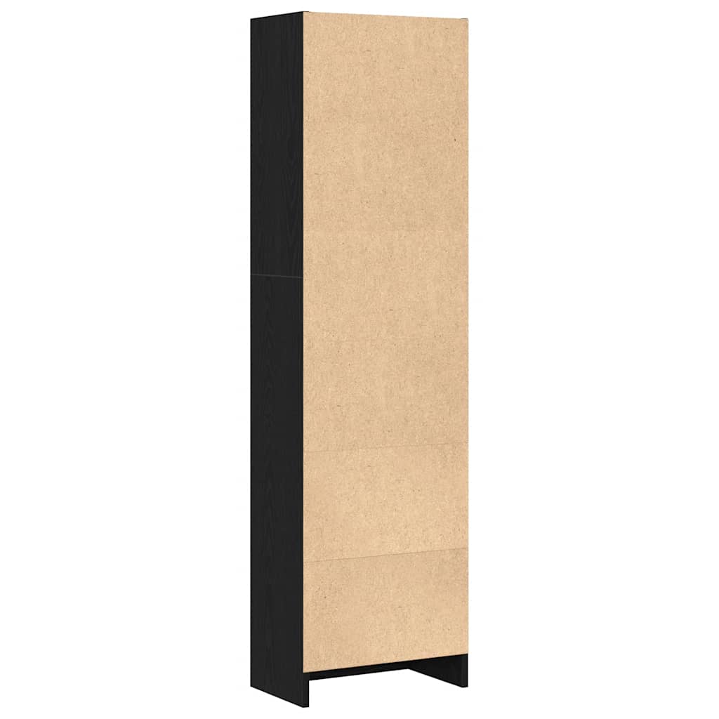 fekete tölgy szerelt fa könyvespolc 40x24x143 cm