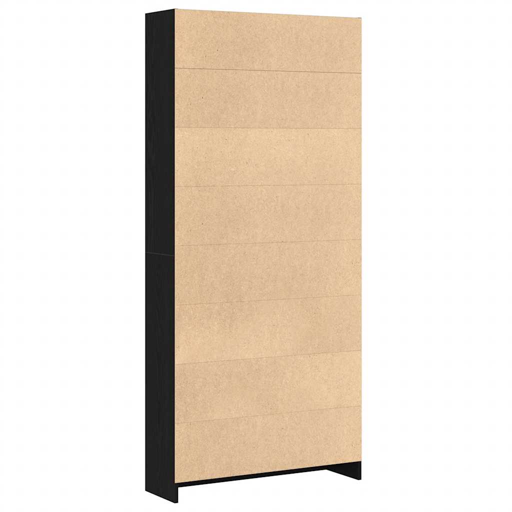 fekete tölgy szerelt fa könyvespolc 80x24x176 cm