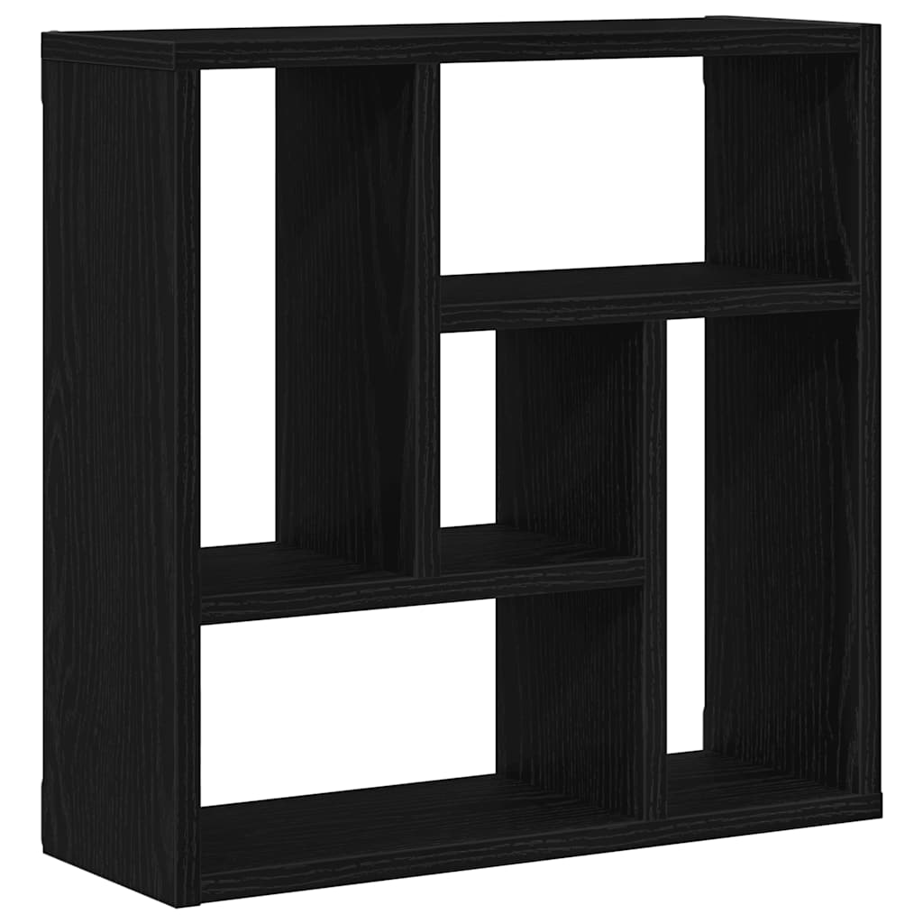fekete tölgy színű szerelt fa fali polc 45x16x45 cm