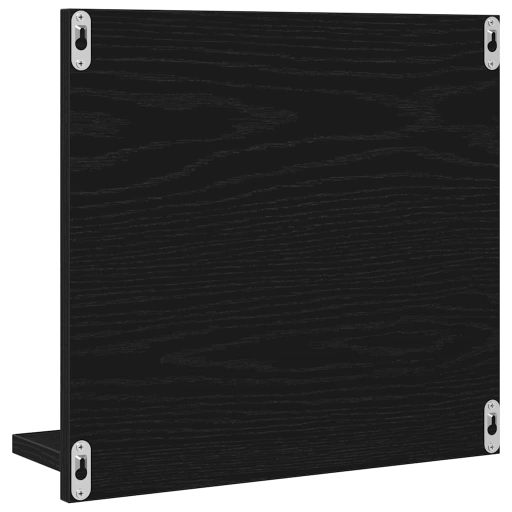 fekete tölgy színű szerelt fa fürdőszobatükör 40x10,5x37 cm