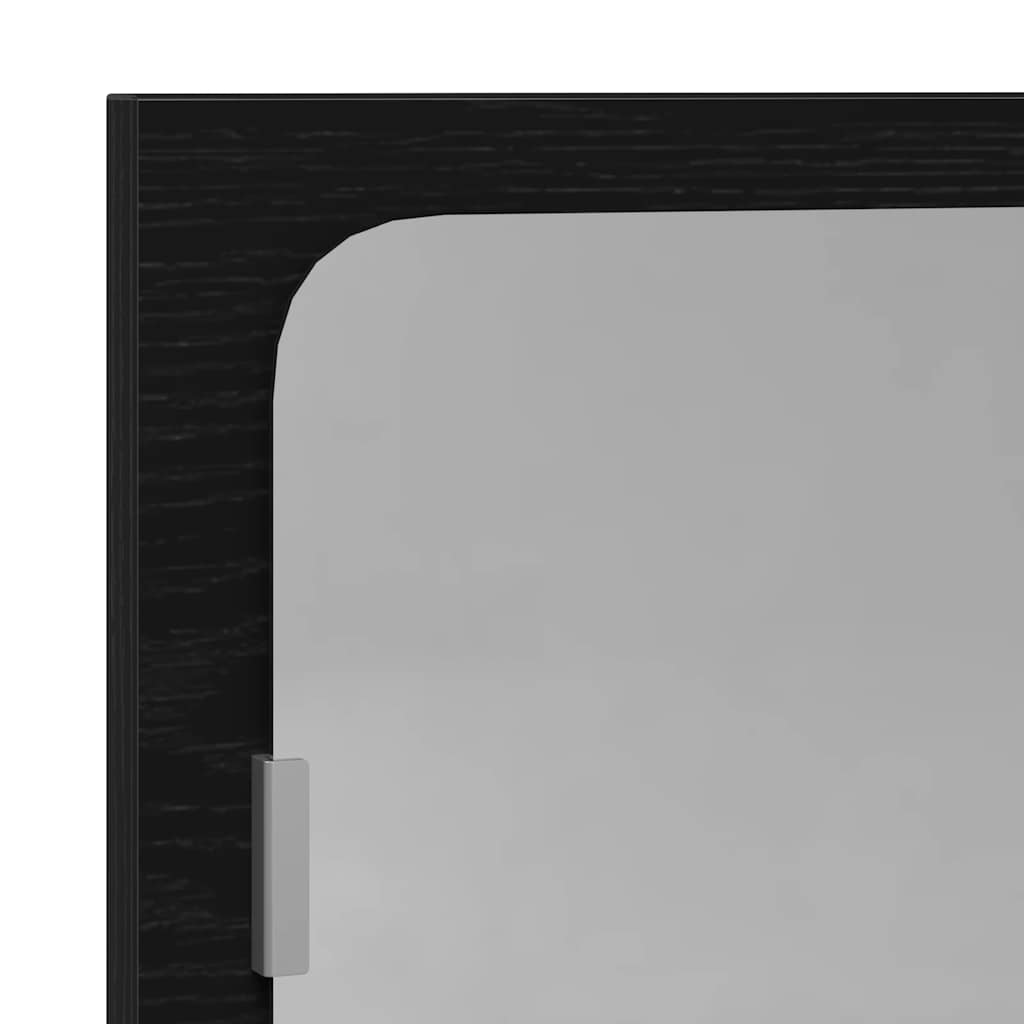 fekete tölgy színű szerelt fa fürdőszobatükör 40x10,5x37 cm