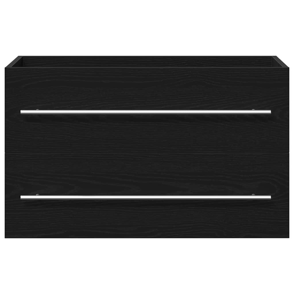 fekete tölgy színű szerelt fa mosdószekrény 80 x 38,5 x 48 cm