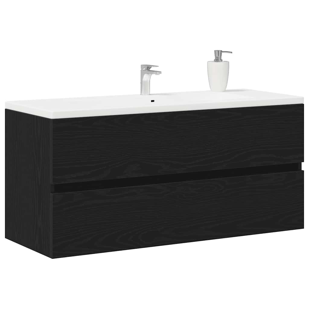 fekete tölgy forgácslap mosdószekrény 100 x 38,5 x 45 cm