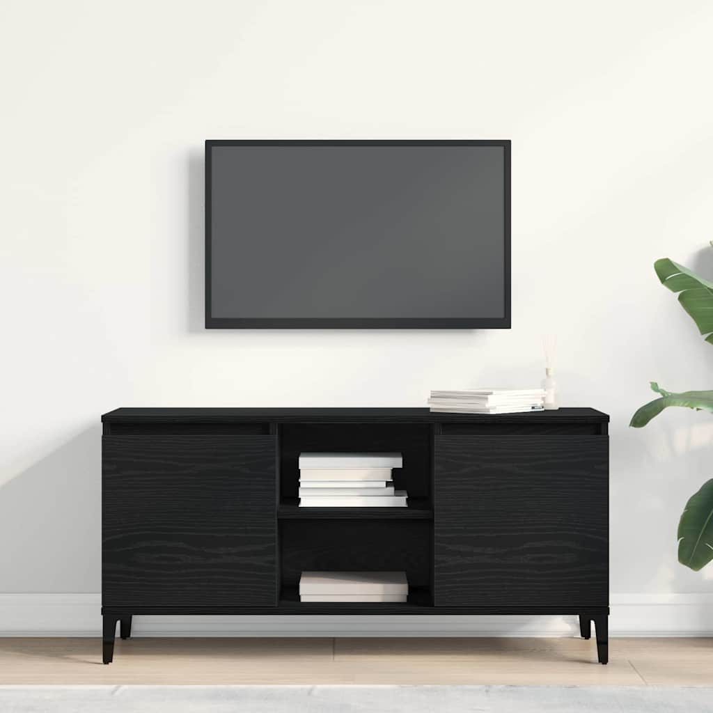 TV szekrény Fekete 102 x 35 x 50 cm Faanyag