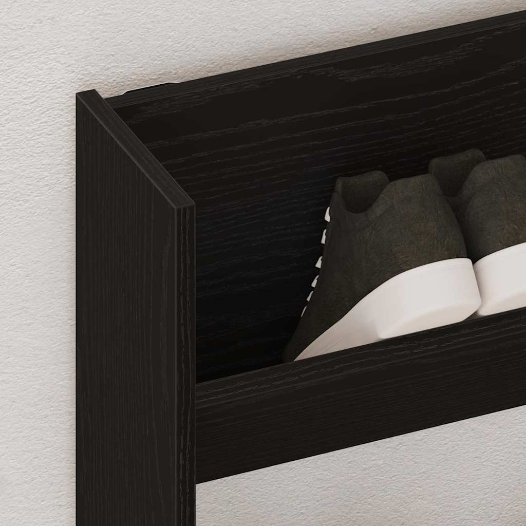 Fali cipőtartó 2 pcs Musta tammi 80 x 18 x 90 cm Faanyag