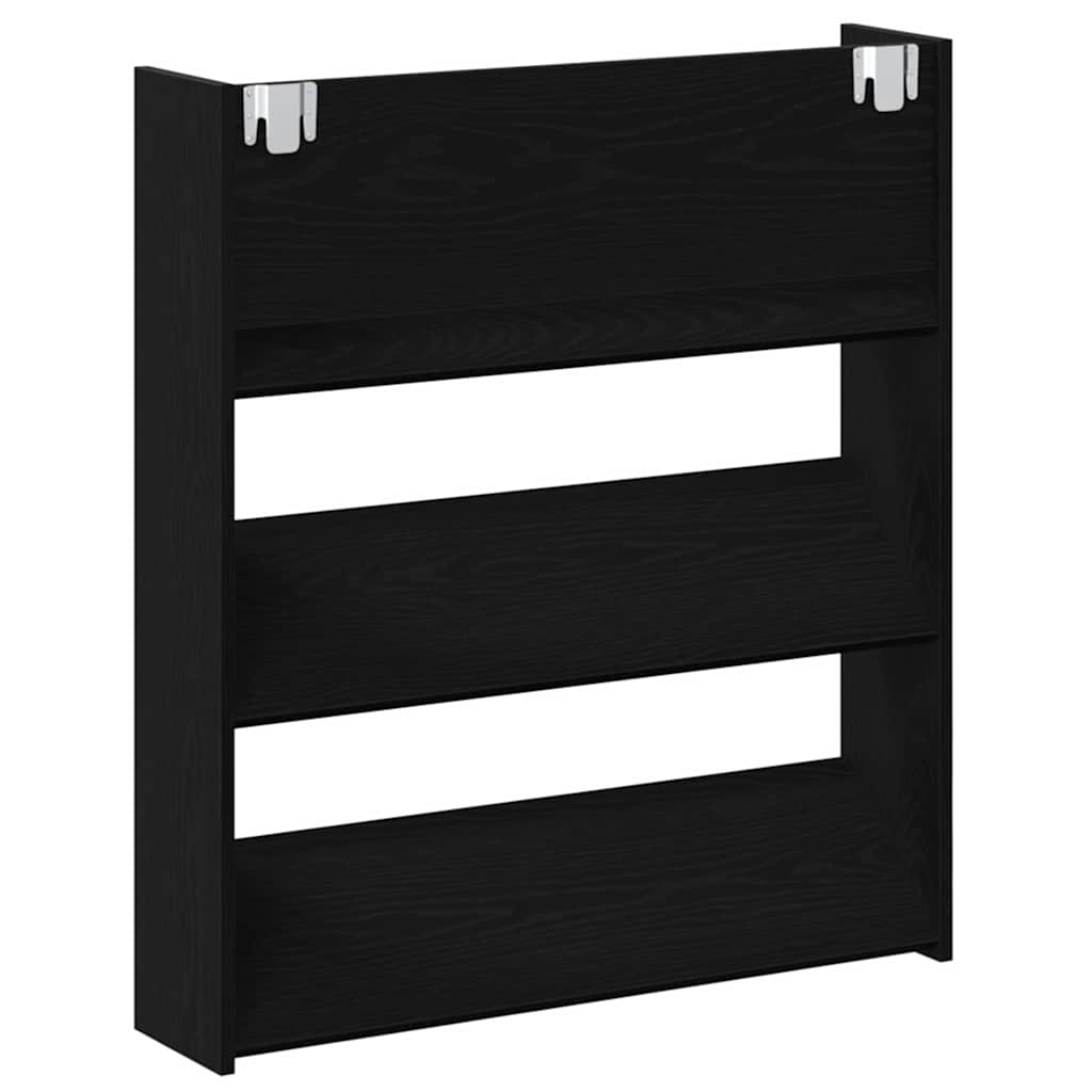 Fali cipőtartó 2 pcs Musta tammi 80 x 18 x 90 cm Faanyag