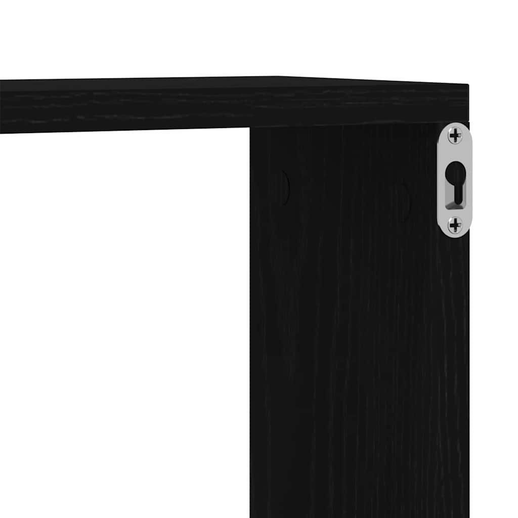 Falpolcok polcokkal 2 pcs Musta tammi 50 x 15 x 85 cm Faanyag