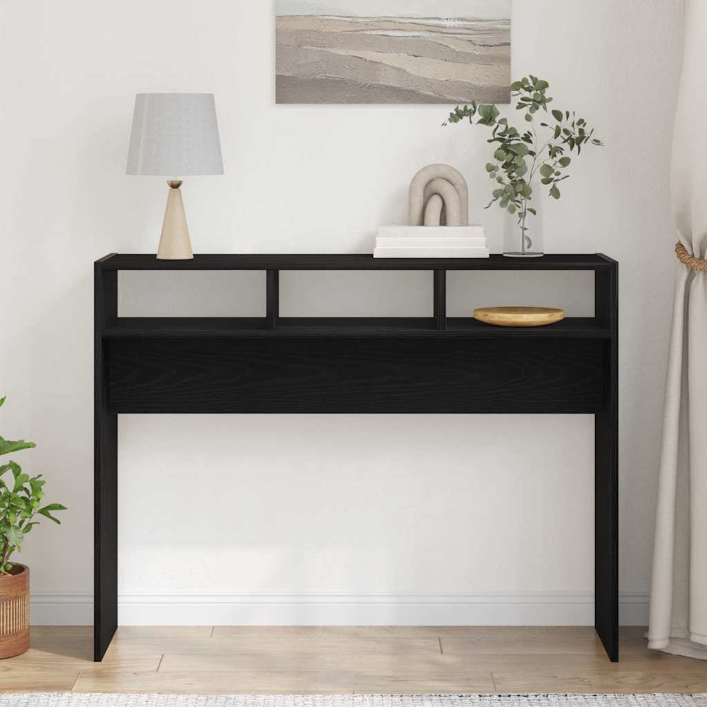 Konzolasztal Musta tammi 105 x 30 x 80 cm Faanyag