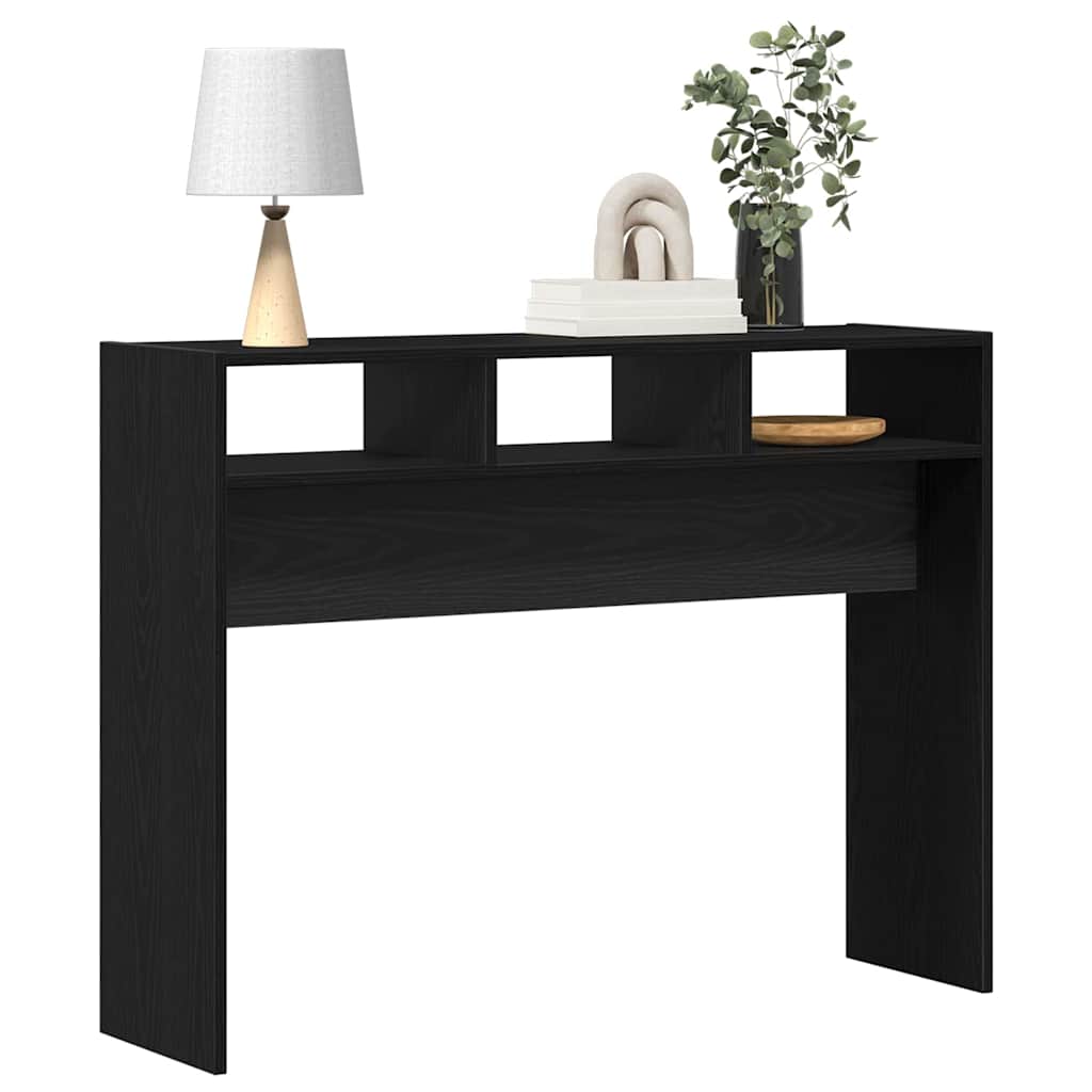 Konzolasztal Musta tammi 105 x 30 x 80 cm Faanyag