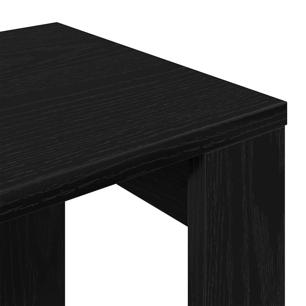 Fészekasztal 3 pcs Musta tammi 61 x 28 x 47 cm Faanyag