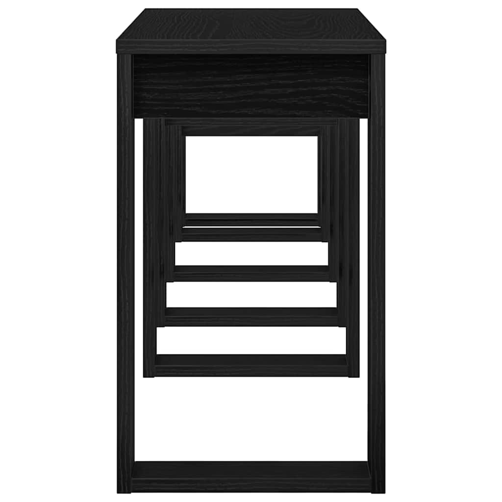 Fészekasztal 3 pcs Musta tammi 61 x 28 x 47 cm Faanyag