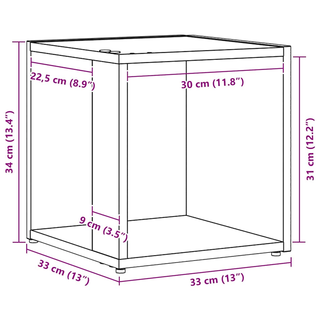 Sarokpolcok Musta tammi 33 x 33 x 34.5 cm Faanyag