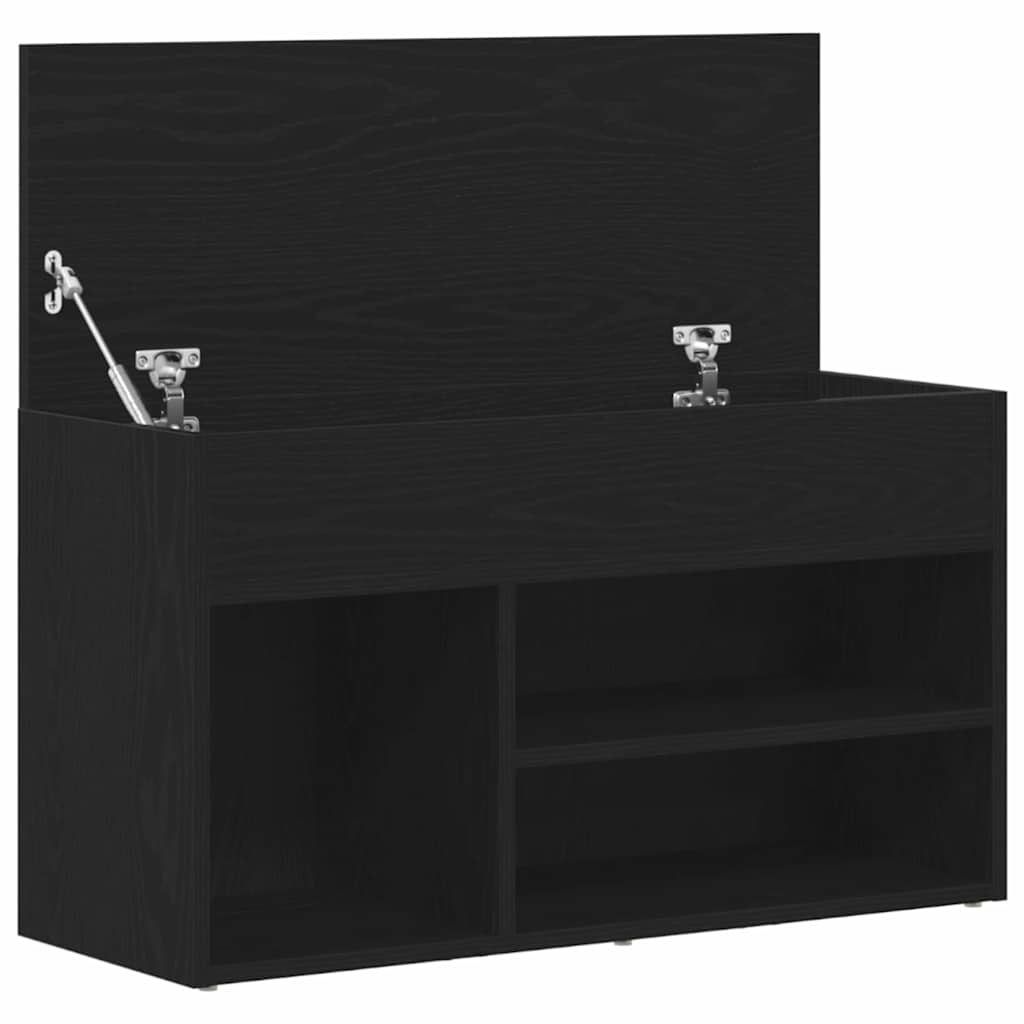 Cipőpad polcokkal tárolóval Musta tammi 80 x 30 x 45 cm Faanyag