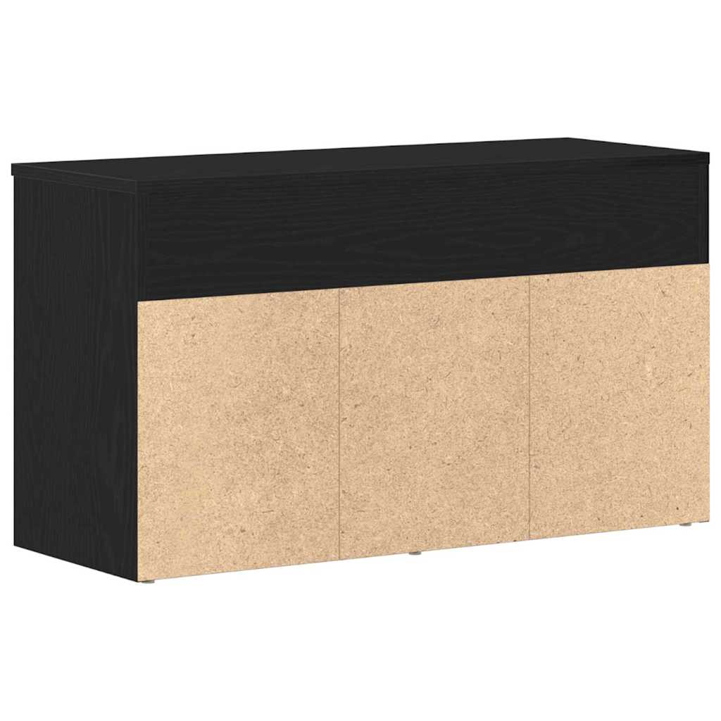 Cipőpad polcokkal tárolóval Musta tammi 80 x 30 x 45 cm Faanyag