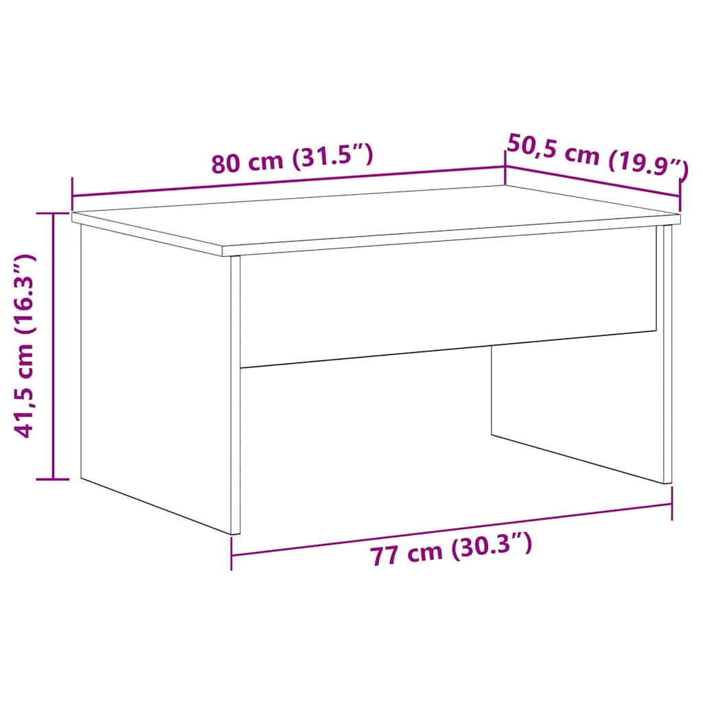 Dohányzóasztal Fekete tölgy 80 x 50.5 x 41.5 cm Faanyag