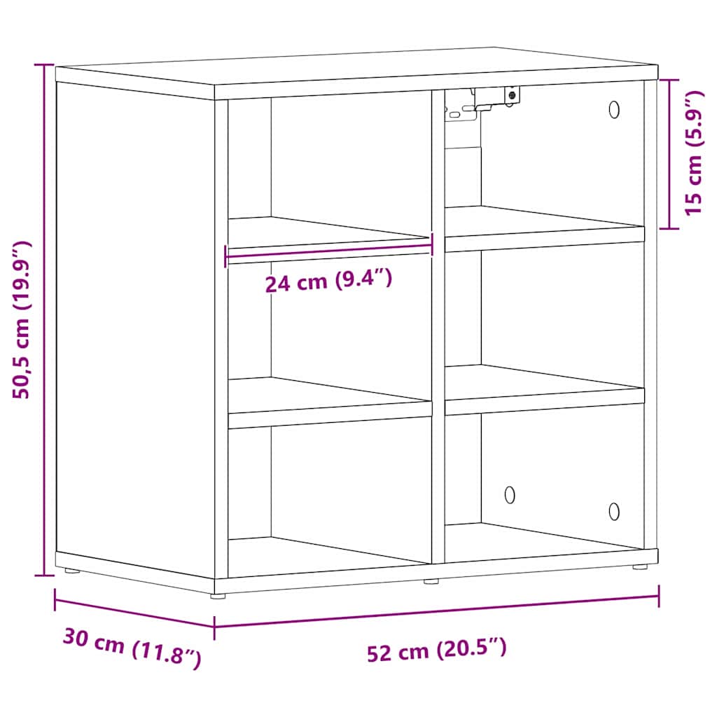Cipőszekrény polcokkal Musta tammi 52 x 30 x 50.5 cm Faanyag