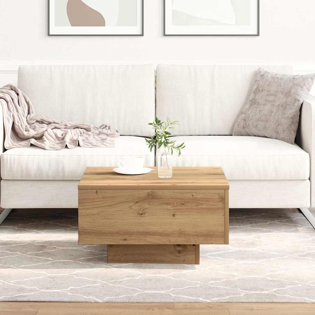 Dohányzóasztal kézműves tölgy 55 x 55 x 31 cm Faanyag