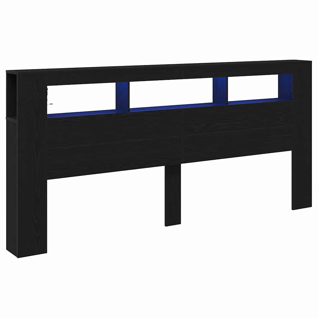 LED ágytámla Musta tammi 220 x 18.5 x 103.5 cm Faanyag