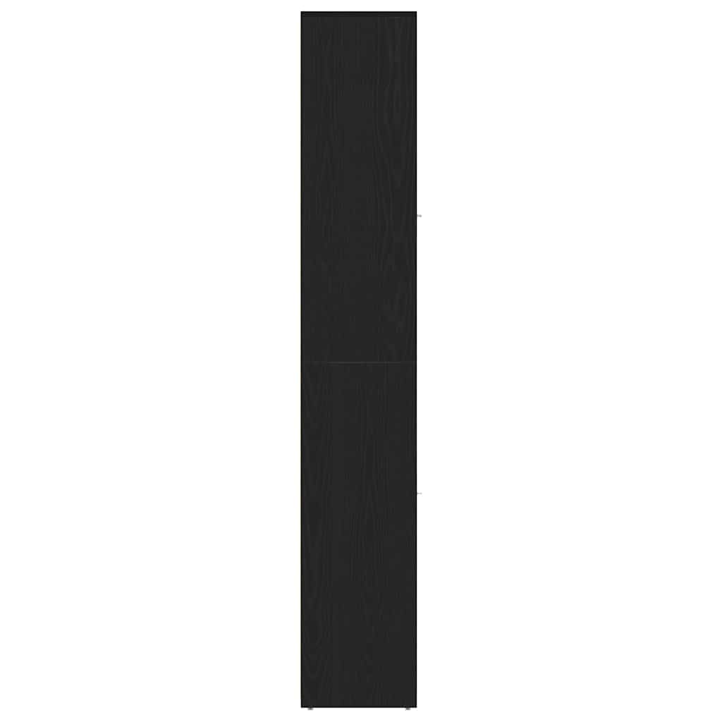 fekete tölgy színű szerelt fa fürdőszobaszekrény 30x30x183,5 cm