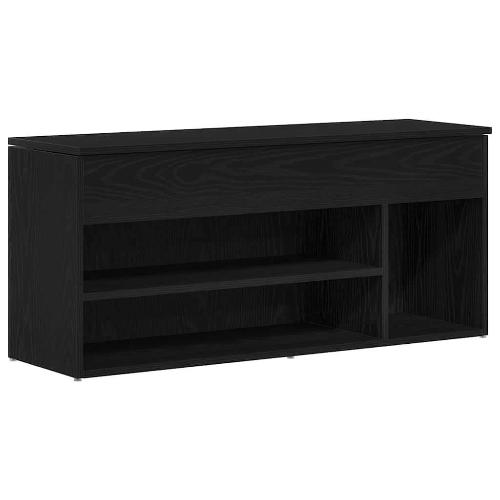 fekete szerelt fa cipőpolc 102x30,5x45 cm