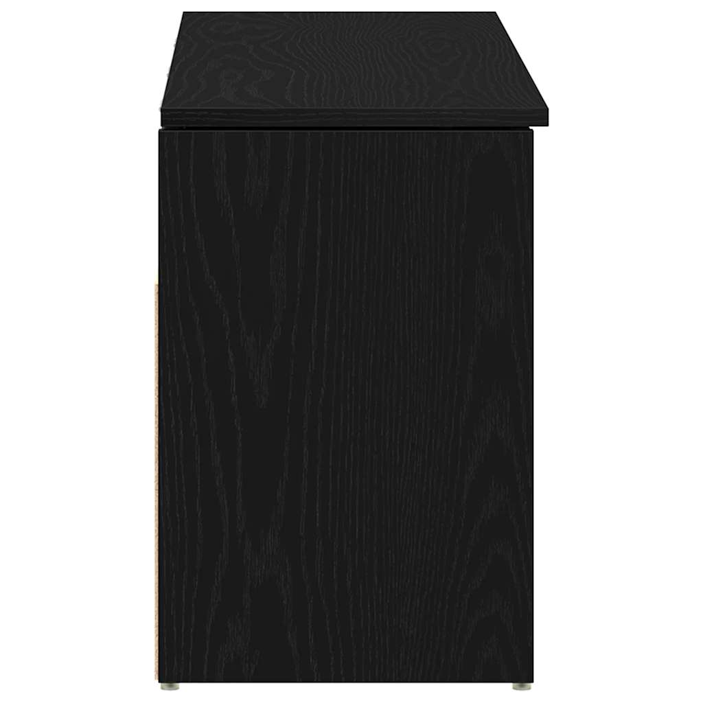 fekete szerelt fa cipőpolc 102x30,5x45 cm