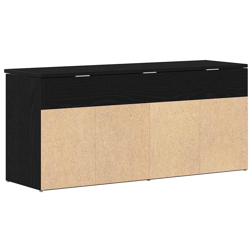 fekete szerelt fa cipőpolc 102x30,5x45 cm