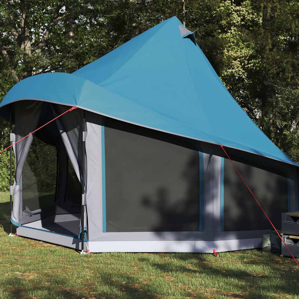 Családi Tipi sátor tetővel Kék 404 x 370 x 270 cm