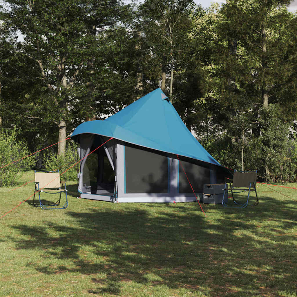 Családi Tipi sátor tetővel Kék 404 x 370 x 270 cm