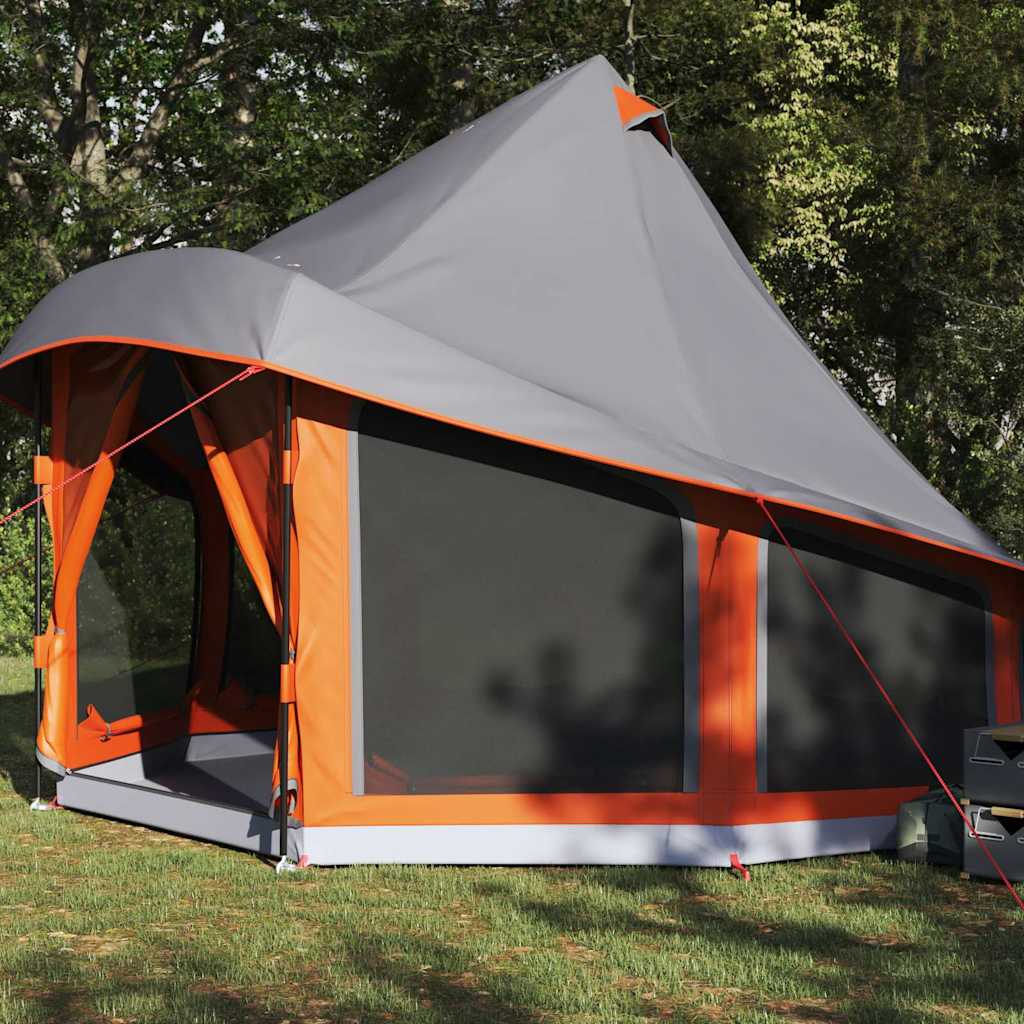 Családi Tipi sátor tetővel Szürke és narancs 404 x 370 x 270 cm