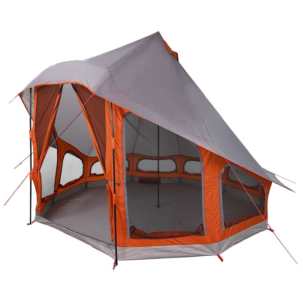 Családi Tipi sátor tetővel Szürke és narancs 404 x 370 x 270 cm
