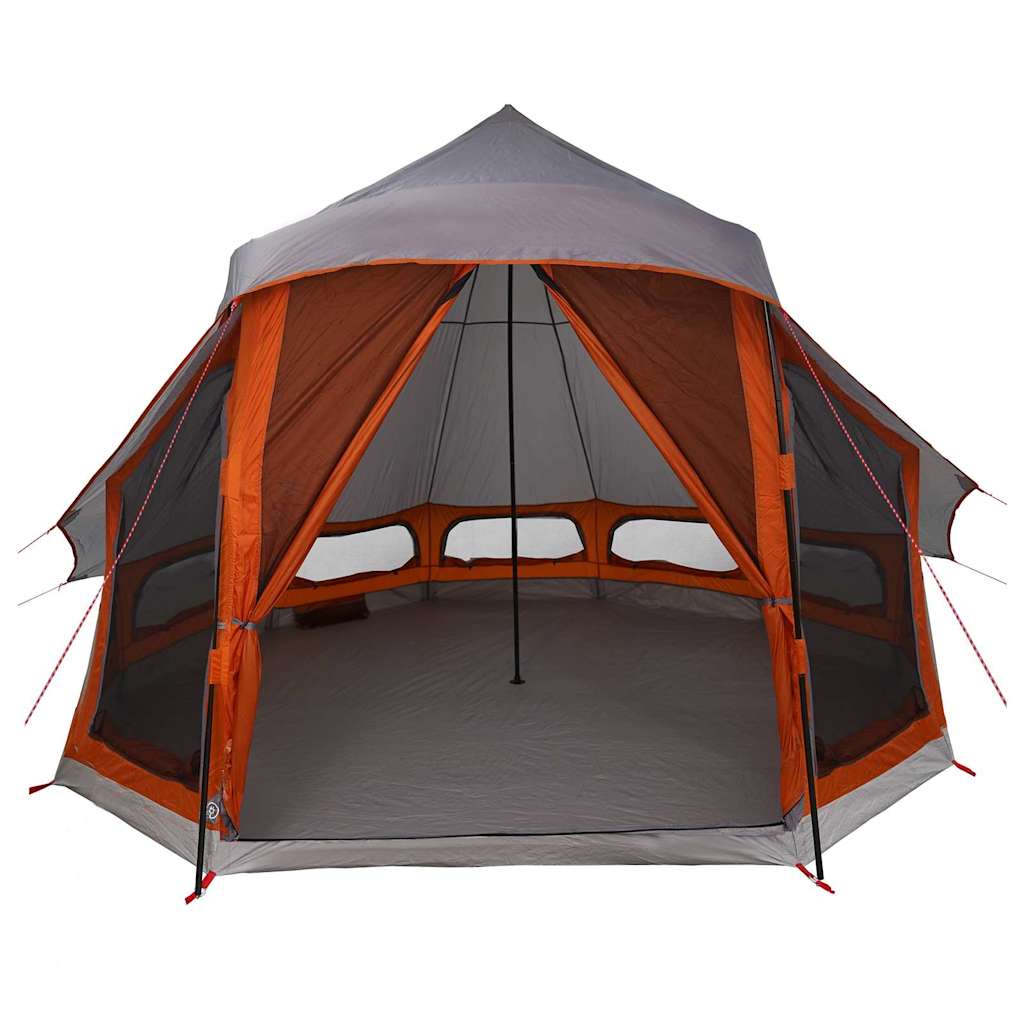 Családi Tipi sátor tetővel Szürke és narancs 404 x 370 x 270 cm