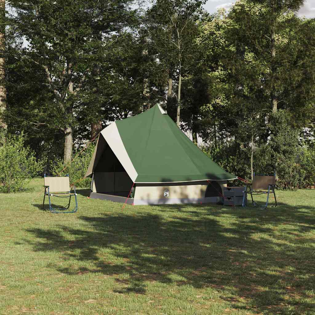 Családi Tipi sátor tetővel zöld és bézs 400 x 346 x 250 cm