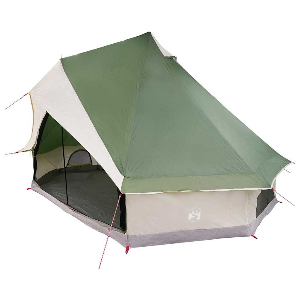 Családi Tipi sátor tetővel zöld és bézs 400 x 346 x 250 cm