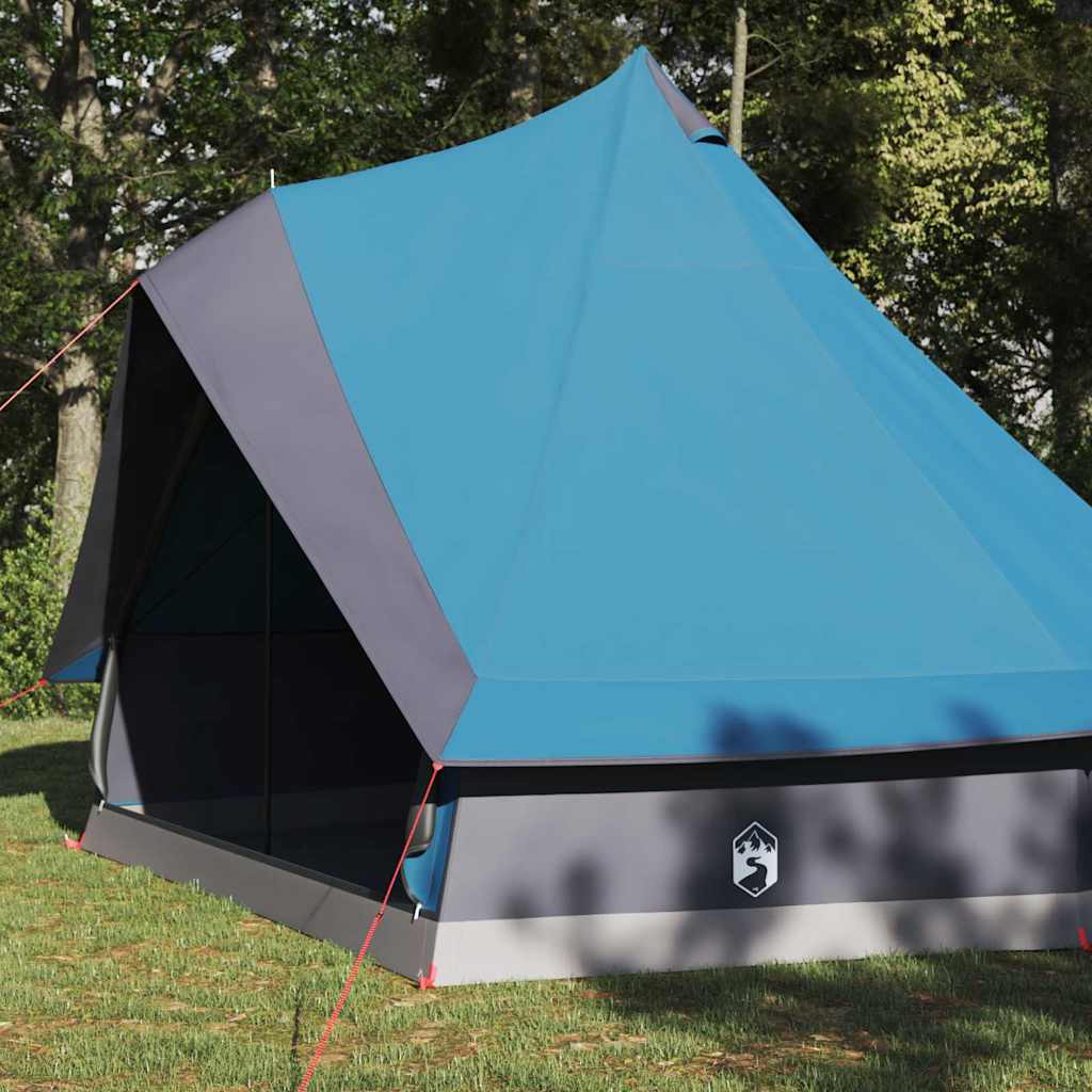 Családi Tipi sátor tetővel Kék és Szürke 400 x 346 x 250 cm