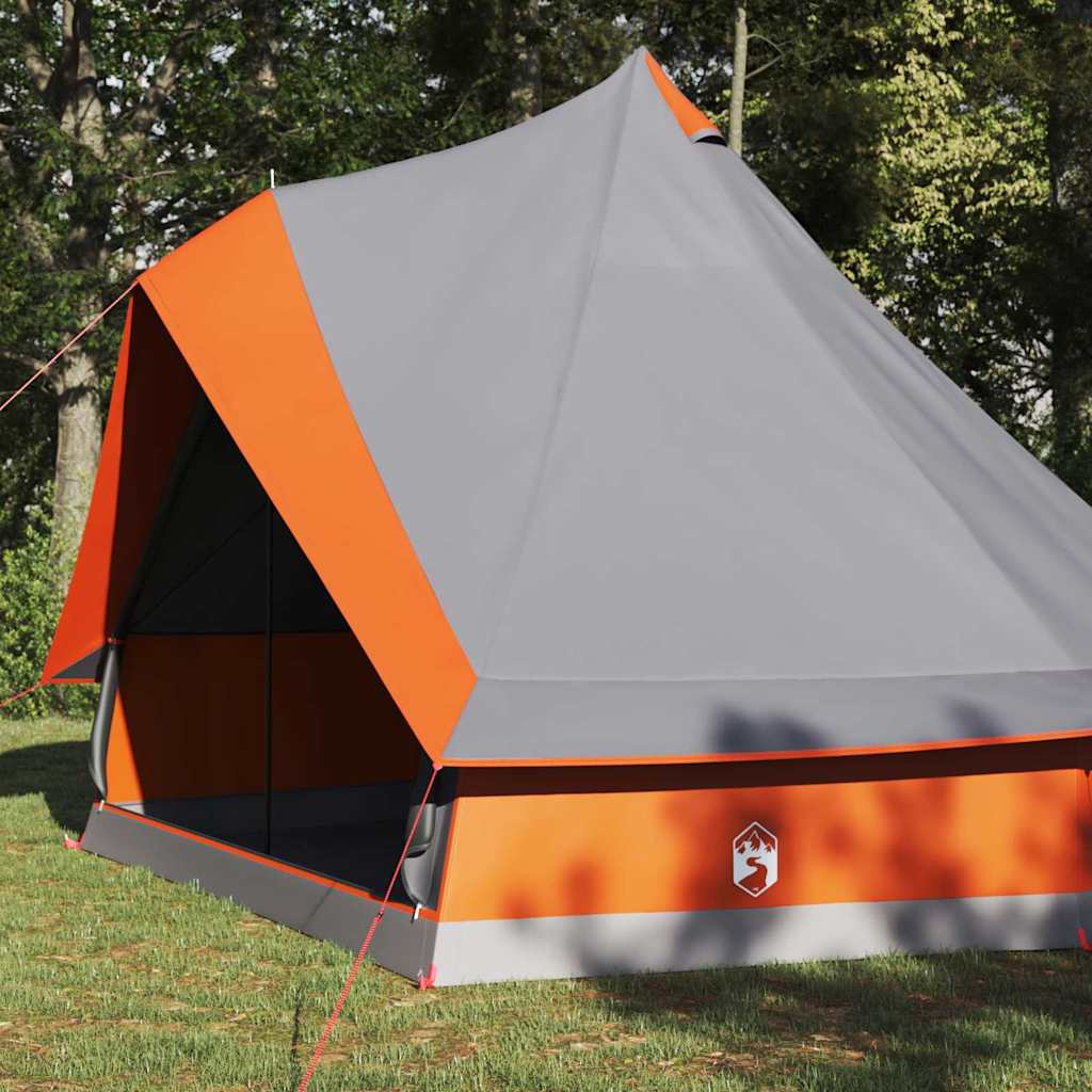 Családi Tipi sátor tetővel Szürke és narancs 400 x 346 x 250 cm
