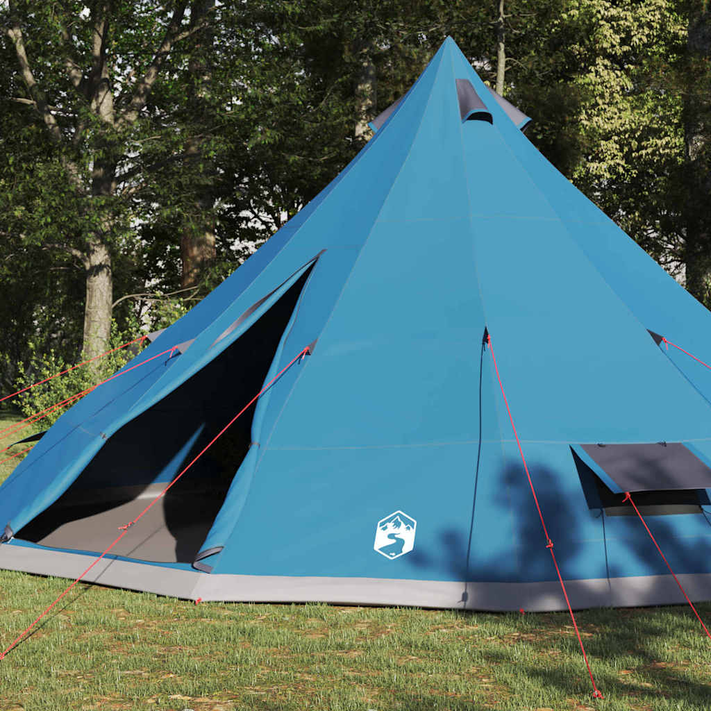 Családi Tipi sátor tetővel Kék és Szürke 560 x 560 x 300 cm