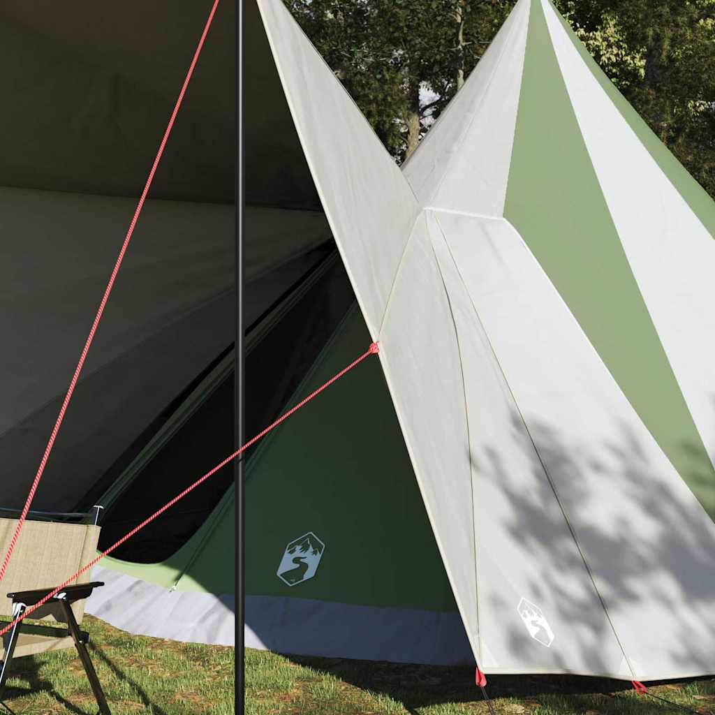 Családi Tipi sátor tetővel zöld és bézs 510 x 690 x 330 cm