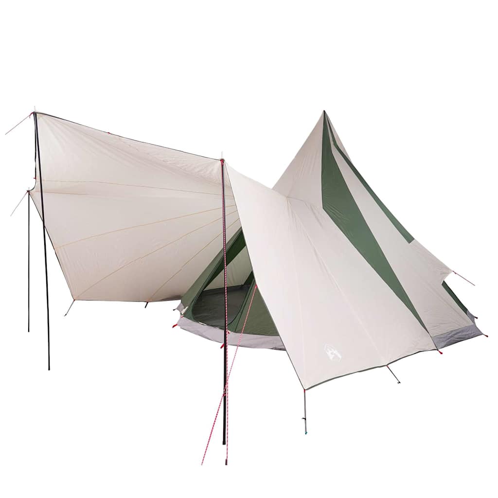 Családi Tipi sátor tetővel zöld és bézs 510 x 690 x 330 cm